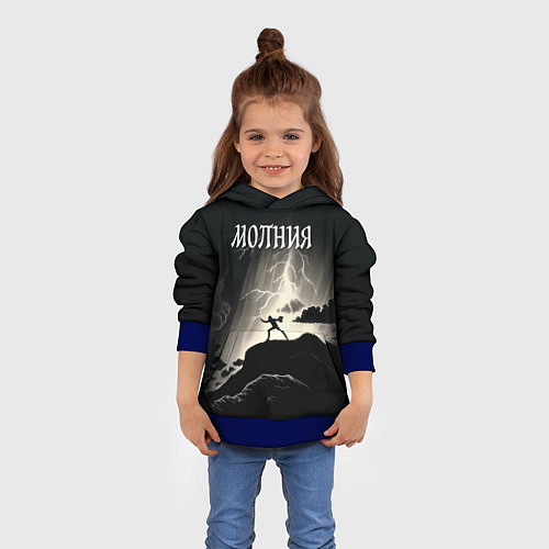 Детская толстовка Человек и молния / 3D-Синий – фото 4