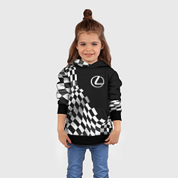 Толстовка-худи детская Lexus racing flag, цвет: 3D-черный — фото 2