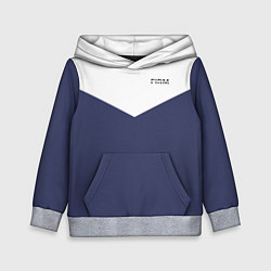 Толстовка-худи детская FIRM бело-синий, цвет: 3D-меланж
