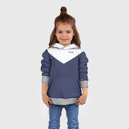 Детская толстовка FIRM бело-синий / 3D-Меланж – фото 4