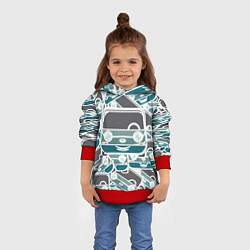 Толстовка-худи детская Абстракция машина, цвет: 3D-красный — фото 2