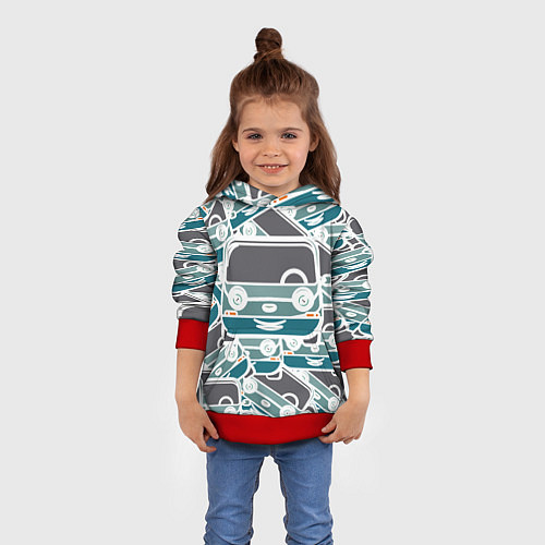Детская толстовка Абстракция машина / 3D-Красный – фото 4