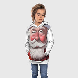 Толстовка-худи детская Улыбка Деда Мороза, цвет: 3D-белый — фото 2
