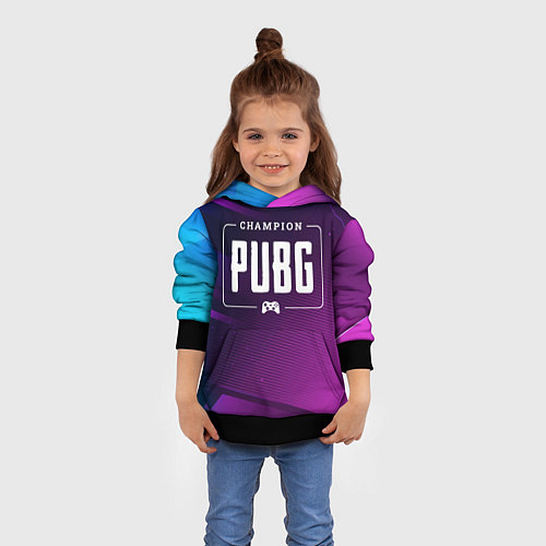 Детская толстовка PUBG gaming champion: рамка с лого и джойстиком на / 3D-Черный – фото 4