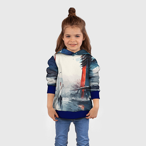 Детская толстовка Наш город - коллекция Бело-сине-красный - Хуф и Ся / 3D-Синий – фото 4
