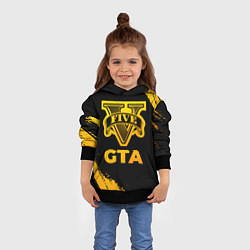 Толстовка-худи детская GTA - gold gradient, цвет: 3D-черный — фото 2