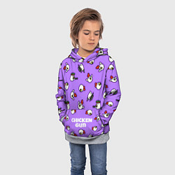 Толстовка-худи детская Chicken Gun - паттерн, цвет: 3D-меланж — фото 2
