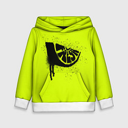 Толстовка-худи детская Fresh lime, цвет: 3D-белый