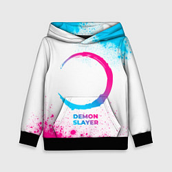 Детская толстовка Demon Slayer neon gradient style