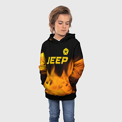 Толстовка-худи детская Jeep - gold gradient: символ сверху, цвет: 3D-черный — фото 2