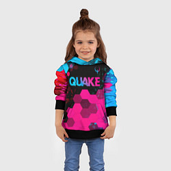 Толстовка-худи детская Quake - neon gradient: символ сверху, цвет: 3D-черный — фото 2