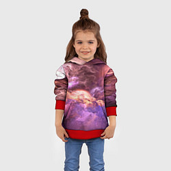 Толстовка-худи детская Фиолетовое облако, цвет: 3D-красный — фото 2