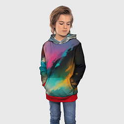 Толстовка-худи детская Абстрактный туман, цвет: 3D-красный — фото 2