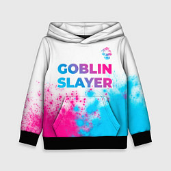 Толстовка-худи детская Goblin Slayer neon gradient style: символ сверху, цвет: 3D-черный