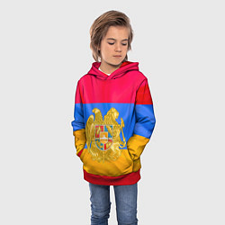 Толстовка-худи детская Солнечная Армения, цвет: 3D-красный — фото 2