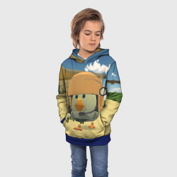 Толстовка-худи детская Chicken Gun Крош, цвет: 3D-синий — фото 2
