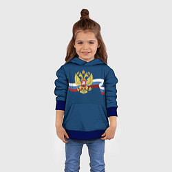 Толстовка-худи детская Флаг России лента, цвет: 3D-синий — фото 2