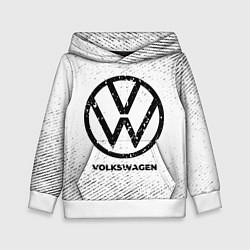 Толстовка-худи детская Volkswagen с потертостями на светлом фоне, цвет: 3D-белый