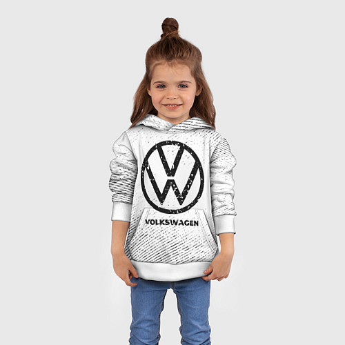Детская толстовка Volkswagen с потертостями на светлом фоне / 3D-Белый – фото 4