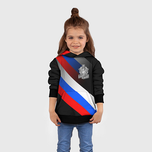 Детская толстовка Пограничные войска - флаг РФ / 3D-Черный – фото 4