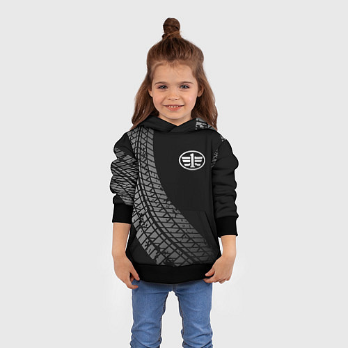 Детская толстовка FAW tire tracks / 3D-Черный – фото 4