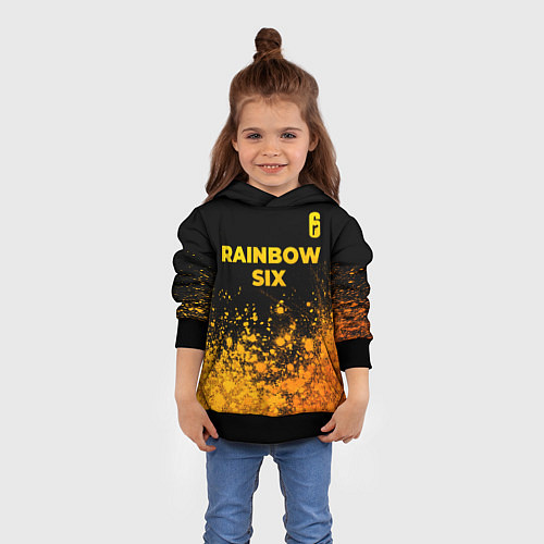 Детская толстовка Rainbow Six - gold gradient: символ сверху / 3D-Черный – фото 4