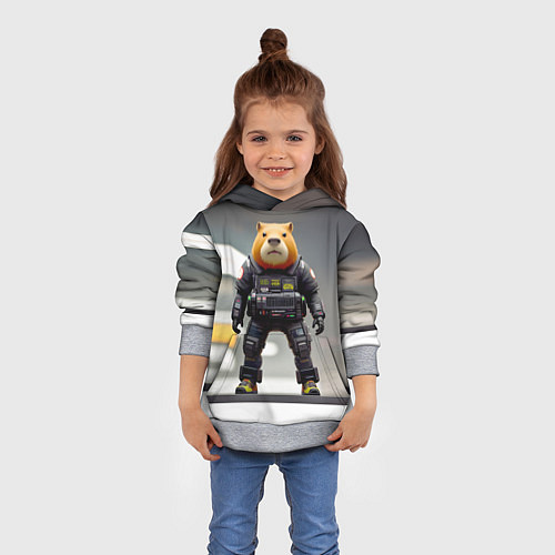 Детская толстовка Капи полицейский - киберпанк - нейросеть / 3D-Меланж – фото 4