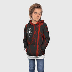 Толстовка-худи детская Гранж, разводы и паук, цвет: 3D-белый — фото 2
