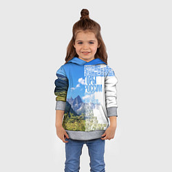 Толстовка-худи детская Название гор России, цвет: 3D-меланж — фото 2