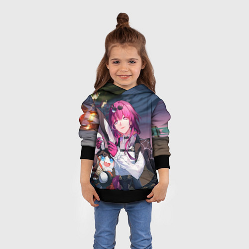 Детская толстовка Кафка с Пом-Пом / 3D-Черный – фото 4