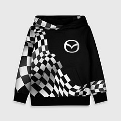 Толстовка-худи детская Mazda racing flag, цвет: 3D-черный