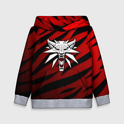 Детская толстовка Ведьмак - школа волка - красный