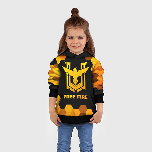 Детская толстовка Free Fire - gold gradient / 3D-Черный – фото 4