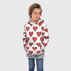 Толстовка-худи детская Pixel heart, цвет: 3D-меланж — фото 2