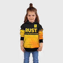 Толстовка-худи детская Rust - gold gradient: символ сверху, цвет: 3D-черный — фото 2