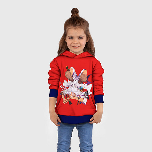 Детская толстовка Луффи и его маленькие накама / 3D-Синий – фото 4