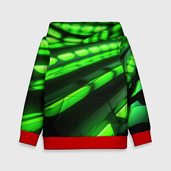 Детская толстовка Green neon abstract