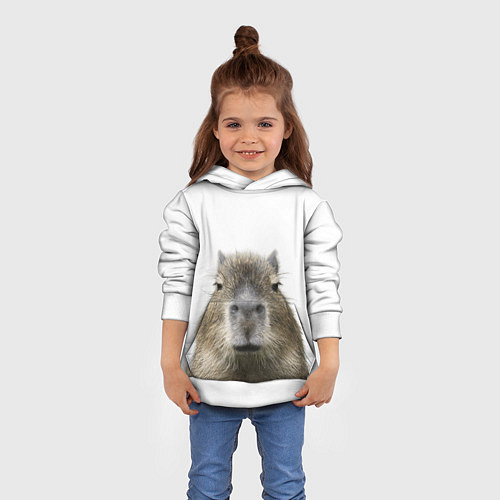 Детская толстовка Капибара пофигист / 3D-Белый – фото 4