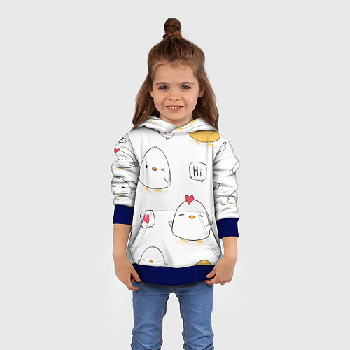 Детская толстовка Привет цыпленок / 3D-Синий – фото 4