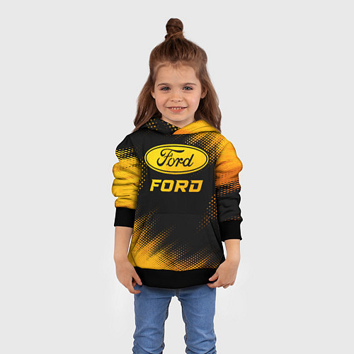 Детская толстовка Ford - gold gradient / 3D-Черный – фото 4