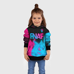 Толстовка-худи детская FNAF - neon gradient: символ сверху, цвет: 3D-черный — фото 2