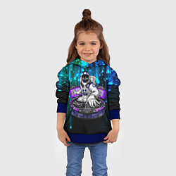 Толстовка-худи детская Space DJ - neon starfall, цвет: 3D-синий — фото 2