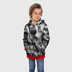 Толстовка-худи детская Белокаменный паттерн, цвет: 3D-красный — фото 2