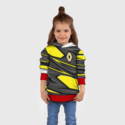 Толстовка-худи детская Renault - желтый, цвет: 3D-красный — фото 2