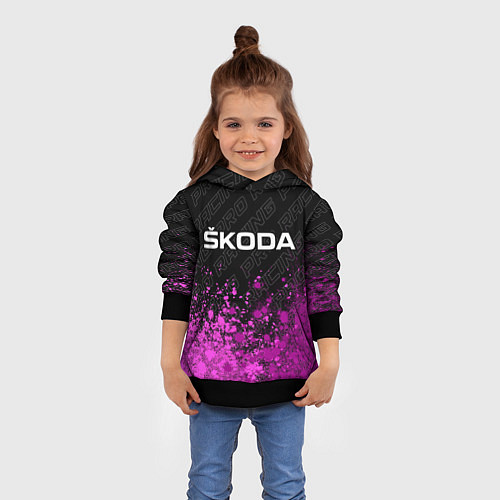Детская толстовка Skoda pro racing: символ сверху / 3D-Черный – фото 4