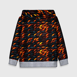 Толстовка-худи детская Black orange texture, цвет: 3D-меланж