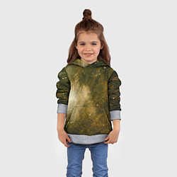 Толстовка-худи детская Золотистый туман и краски, цвет: 3D-меланж — фото 2