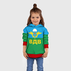 Толстовка-худи детская ВДВ - символика, цвет: 3D-красный — фото 2