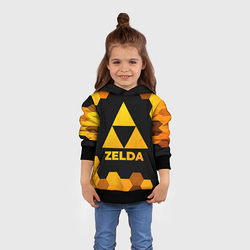 Детская толстовка Zelda - gold gradient / 3D-Черный – фото 4