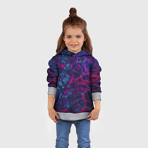 Детская толстовка Неоновая лава / 3D-Меланж – фото 4
